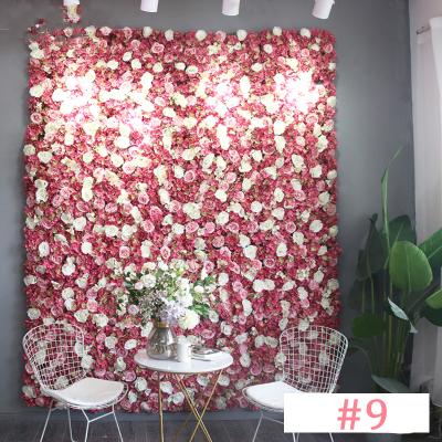 China Wedding Decoration In Plastic Back Wall Artificial Silk Flower Wall Panel Backdrop Ins Style Custom High Quality Stock Wedding #9 for sale