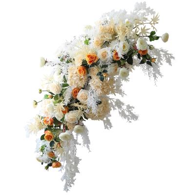 China Wedding decorative ball wedding artificial flower table runner birthday arch artificial silk flower row party decoration for sale