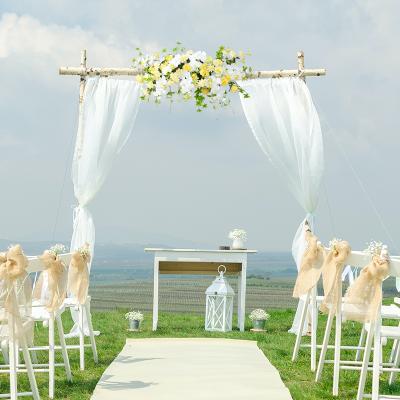 China Wedding Phalaenopsis Wall Decoration Wedding Stage Layout Iron Arch Background Rose Artificial Flowers Wrought for sale