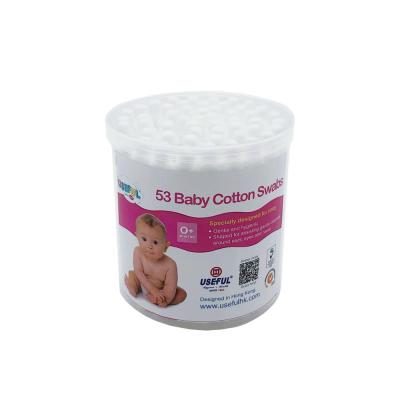 China Home Care Pure High Quality Paper Stick 100% Cotton Double Head Baby Cotton Pads for sale