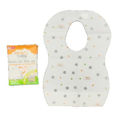 China Nonwoven Fabric Premium 350*240Mm High Quality Adjustable Incisions Absorbent Tissue Paper Eating Kids Bibs For Dinner for sale