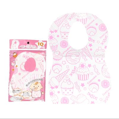 China Customer Logo Design Tissue Paper Disposable O Shape Waterproof Tissue Paper Mealtime Baby Bib For Feeding for sale