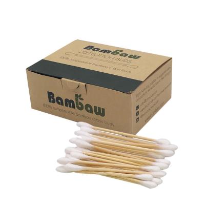 China 100% Pure Cotton Hot Selling Custom Disposable 100% Bamboo Cotton Swab Ear Sticks for sale