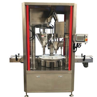 China Horizontal opening type material box double head double turntable automatic filling machine Powder filling machine for sale