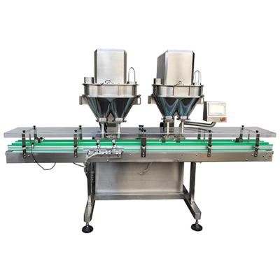 China Double lines dual filler filling with online weighing multihead Powder filling machine Quantitative filling machine for sale