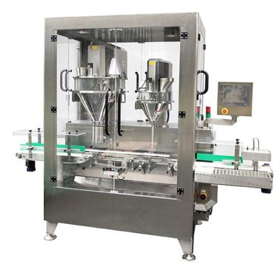 China Reliable quality double head with cover line type automatic power filling machine for sale