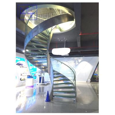 China Luxury Glass Staircase LED Stainless Steel Spiral Staircase Made in China-Maist for sale