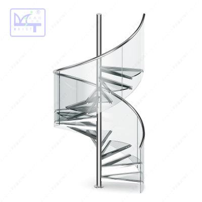 China Indoor Stainless Steel Glass Spiral Indoor/Outdoor Staircase Made in China-Maist for sale