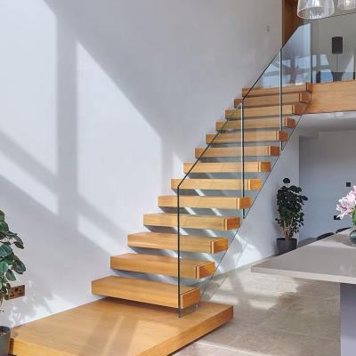 China Good quality modern straight glass staircase, glass stair glass staircase for sale