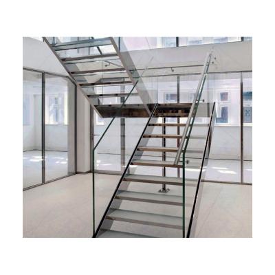 China 304/316 Toughened modern stainless steel laminated glass staircase, for sale