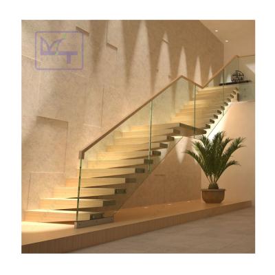 China Indoor Hanging Straight Glass LED Staircase Made in China-Maist for sale