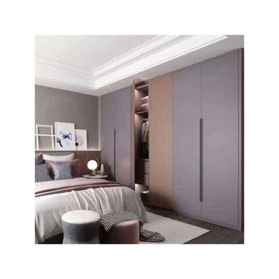 China Adjustable (Height) Customized Light Luxury Bedroom Furniture Sets Modern Design Laminated Plywood Wardrobe for sale