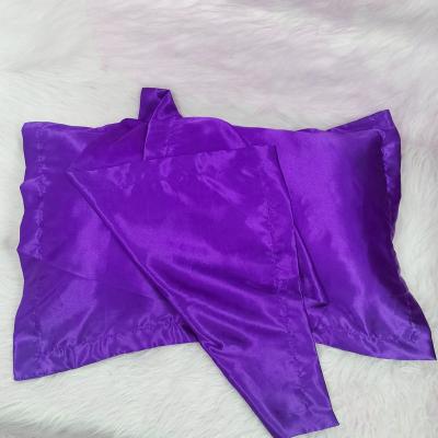 China Wholesale Custom Silk Pillowcase Folded With Logo Soft Satin Pillow Case Cover Hair Care Pillow Cases for sale