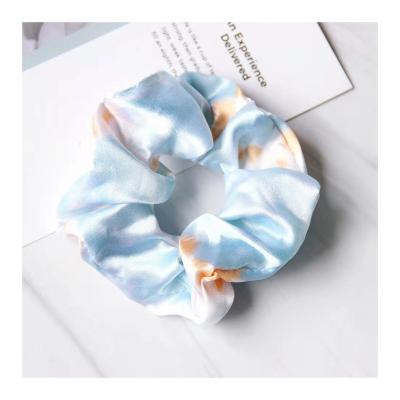 China Accept Customized Wholesale 100% Real Natural Hair Ties Women Stain Elastic Hair Band Silk Scrunchies For Ponytail Holder for sale