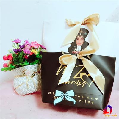 China CUSTOM Packaging Drawstring Bags With Logo Hair Extensions Paper Bags Wig Packaging Box for sale