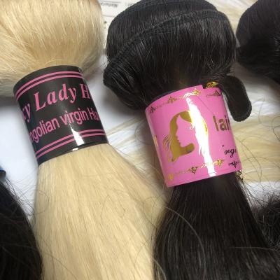 China Wholesale Custom Sticker Hair Bundle Wraps Hair Labels With Your Own Logo Printing for sale