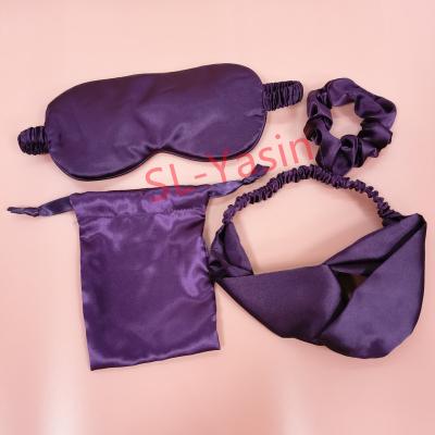 China Shading Light Wholesale Hair Band For Girls Satin Custom Bags With Drawstring Soft Silk Sleep Eye Mask for sale