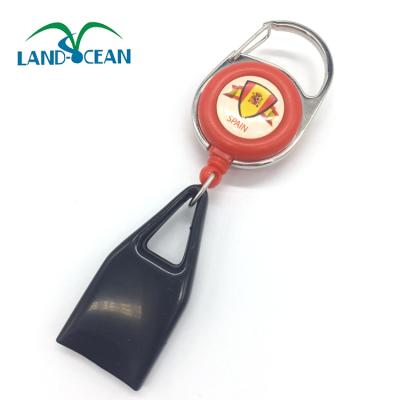 China Custom Retractable Europe Carabiner Badge Reel With Pen Holder for sale