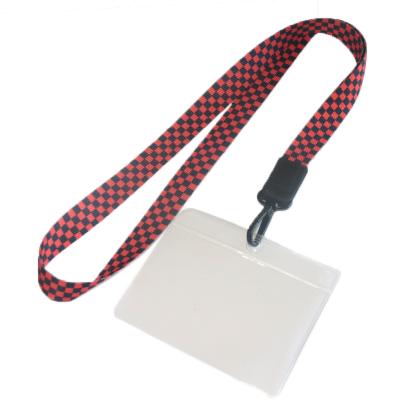 China Wholesale Eco-Friendly Woven Neck Strap Lanyard With Clear ID Card Holder Holder For Work for sale