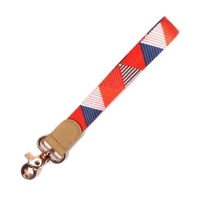 China Custom Eco-Friendly Short Lanyard Hand Wrist Strap Keychain Lanyards For Keys Badge Holders for sale