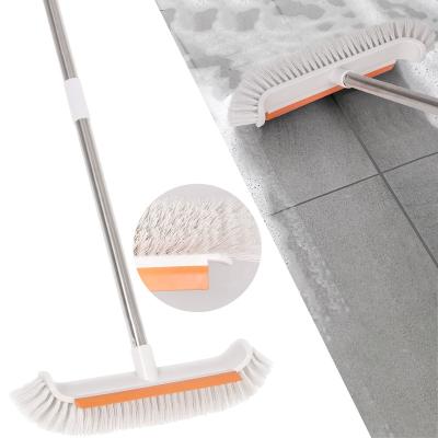 China 3 Sustainable Connecting Poles-- Factory Price Long Handle Floor Bathroom Cleaning Brush Broom Plastic Brush Rubbing Rubber Squeegee for sale