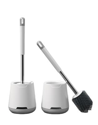 China Modern Brushes And Holders Sets With Wall Flat Soft Head Silicone Modern Toilet Brush for sale