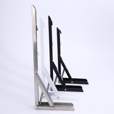 China Adjustable Stainless Steel L Corner Bench Modern Triangle Bracket Shelf Table Folding Simplicity Wall Mounting Folding Brackets for sale