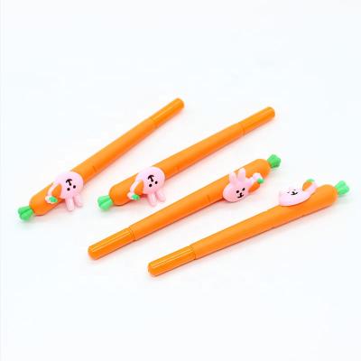 China Normal popular kawaii carrot soft pen with rabbit for promotional gifts school use for sale