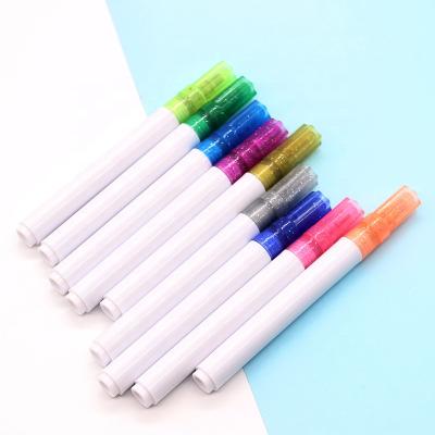 China New Desigh Kids Graffiti Painting Pen Two Line Outline Pens Glitter Plastic Pens for sale