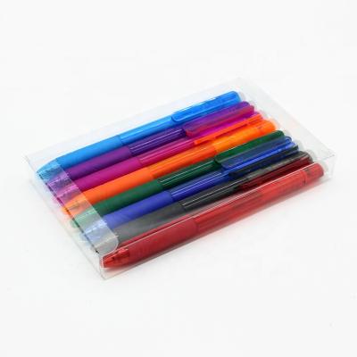 China Normal hot sale box transparent pen set 8 pieces of colorful erasable pen set for sale