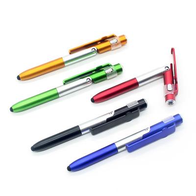 China Popular 4 in 1 Foldable Touch Screen LED Light Pen with Phone Holder and Stylus Pen for sale