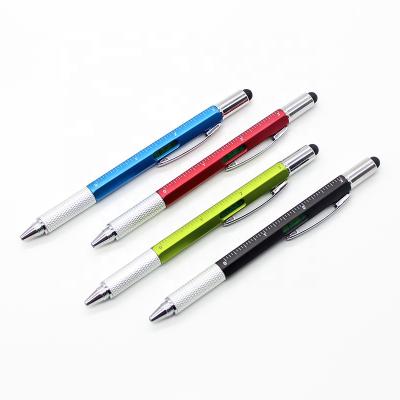 China office & School Pen 6 in 1 Spirit Level Tool Pen Multi Function Pen Ruler Screwdriver Pen for sale