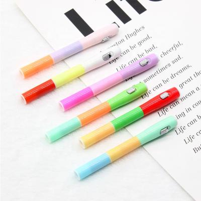 China office & Creative Luminous Highlighter Pen Combination LED School Markers Stationery Fluorescent Ballpoint Pen for sale