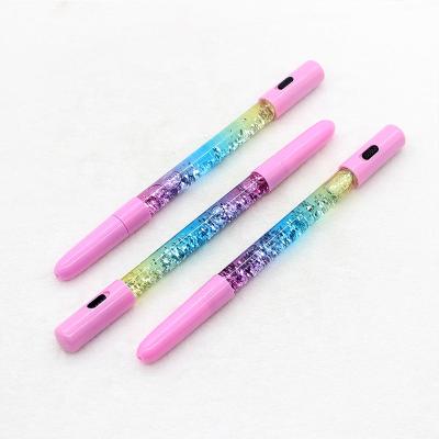 China Creative Colorful Crystal Fairy Pen Liquid Glitter Quicksand Drift Sand Pen Glitter Sparkle Pen With Led Light For Student Gift for sale