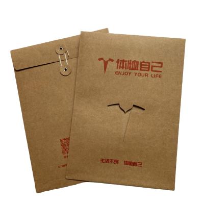 China Custom Gift Envelope T-shirt Clothes Bundle String Tie Envelope Hollow Out Kraft Envelope Template Customization for sale