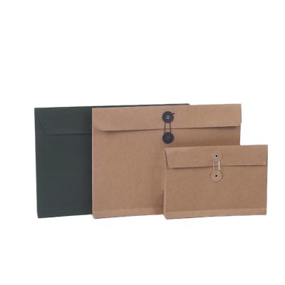 China Recycled Materials Custom Brown Packaging Kraft Wraps Black Cardboard Document Packaging Wraps Twine Wraps for sale