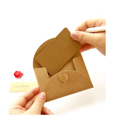 China Wholesale Good Quality Recyleable Custom Printed Kraft Small Envelope With White Paper Card Recycled Envelopes for sale