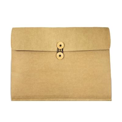 China Hot Wholesale Recyclable Logo String Tie Customized Envelope Recycled Fashion Gusset Washable Sale Kraft Paper With Button Closure for sale