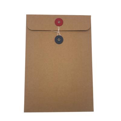 China Custom Size Envelope Packing Plain 160*240mm Manila Brown Envelope With Button for sale