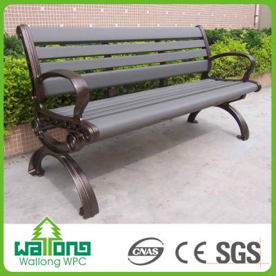 China 2019 New Product Patio Bench Wood Plastic Composite Garden Park Bench With Cast Aluminum for sale