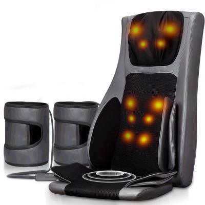 China LEERCON 909A Comfortable Electric Portable Heater Vibrating Car Rear Home Department Chair Massager Neck Massage Cushion Lumbar Mattress for sale