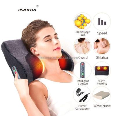 China Factory Price Portable Hand Held Relaxation LEERCON 618A Electric Neck Massager Car Ride 3d Shiatsu Lumbar Pillow for sale