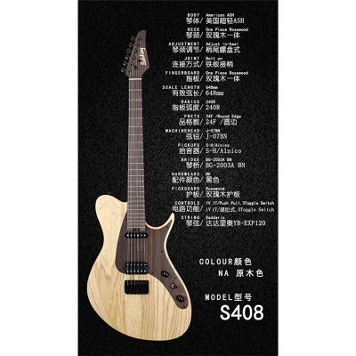 China ASH Chinese Supplier One Piece Tech Neck Electric Acoustic Wooden Guitars Musical Instruments for sale