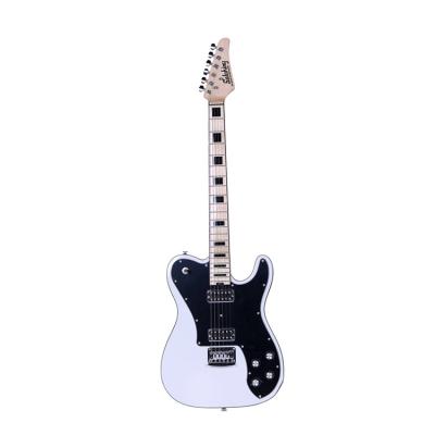 China China Square White Pearl Imitation Alder Color SHELL Wood Made Alder Veneer Electric Guitar for sale