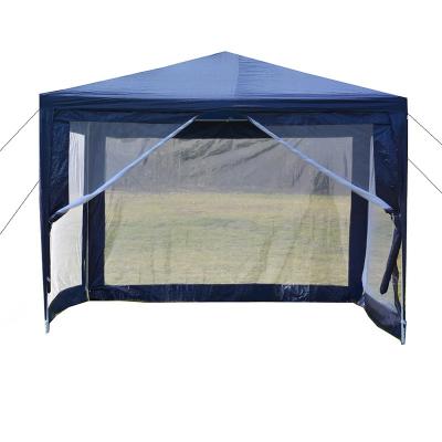 China Tube Type Tent Stake 10' x10 Blue Gazebo Canopy Outdoor Party Screen Tent Enclosed Mesh Side for sale