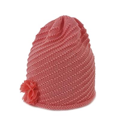 China COMMON Children's Hat Winter Jacquard Girls Beanies Knitting Accessories Decorated Flowers for sale