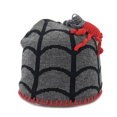 China COMMON popular beanie hat cartoon decoration spider man yarn jacquard acrylic winter hats for sale