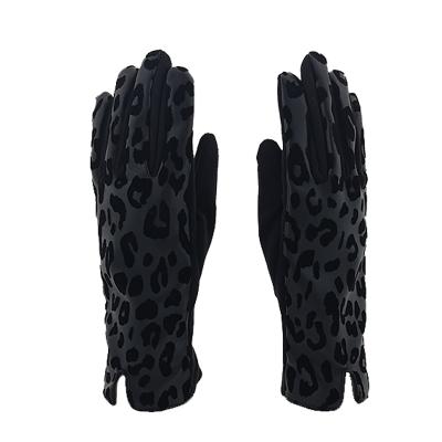 China Plain WINTER FAUX ANIMAL GLOVES LEATHER GLOVE WITH SUEDE PALM AND TOUCH FINGERS for sale