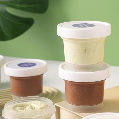 China 100ml 200ml Green Tea Avocado Ice Cream Mousse Cup Frosted Cream Snow Grass Mud Film Cans for sale