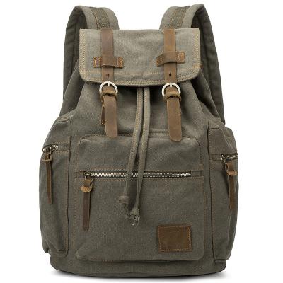 China Multi-Functional Backpack Men's Large Capacity Canvas Backpack Men's Retro Laptop College Student Leisure Female Backpack for sale